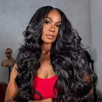 Perruque en cheveux humains ondulés, Lace Front HD 13x4, sans colle, pré-épilée, raie au milieu, baby hair, ligne de cheveux naturelle, pour femmes noires, à couches