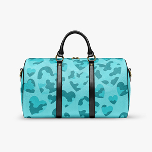 <strong>Hot</strong> Women <strong>Pink</strong> Cow Heart Pattern Weekender Duffle <strong>Bag</strong> Waterproof PU Large Travel <strong>Bag</strong> Carry on Handbag Detachable Shoulder Strap - Product Image 5