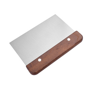 Stainless Steel Baking Flour Scraper Dough Cutter Wooden Handle Durable Multi Functional Cake Nougat Tool - Product Image 3