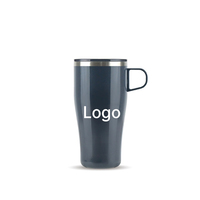 Mug isotherme réutilisable en acier inoxydable SUS304 à double paroi avec poignée et couvercle coulissant facile pour le bureau, la maison, la voiture et les boissons quotidiennes