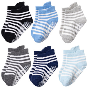 6 Çift Bebek Çorabı Kaymaz Örme Günlük Baharlık Anti-Bakteriyel Pamuklu Bilek Çorapları Unisex Bebekler ve Çocuklar İçin - Product Image 4