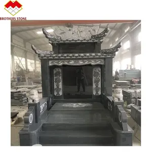 Chinese Traditional Customized Black Headstone Gravestone Granite Stone Monument Cemetery Tombstone