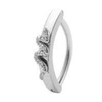 Anneau de nombril en titane G23 ASTM F136 plaqué or PVD, serpent, clicker, bijoux de corps, 10 mm, filetage externe, usage quotidien, femme