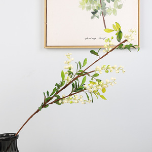 Branche de fruit artificielle avec baies blanches et feuilles vertes pour la décoration intérieure, fleurs en plastique de haute qualité, 407 fruits - Product Image 1