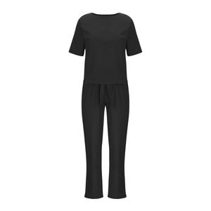 Set Estivo Retrò da <span class=keywords><strong>Donna</strong></span> con Blusa Oversize a Mezza Manica in Cotone e <span class=keywords><strong>Lino</strong></span> con Colletto a O e <span class=keywords><strong>Pantaloni</strong></span> a Gamba Larga - Product Image 6