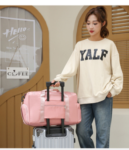 Sac de voyage unisexe imperméable de grande capacité, tendance et tendance, avec fermeture éclair, sac de voyage de week-end à bandoulière - Product Image 3