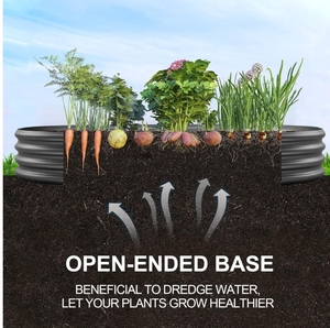 Promotion OEM boîte de jardinière modulaire galvanisé Kits de lit de jardin haut pour la maison Pot de jardinière <span class=keywords><strong>paresseux</strong></span> surélevé pour fleurs végétales ovale - Product Image 5