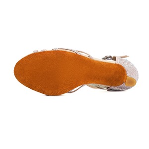 Chaussures de danse salsa et latine pour femmes, en tissu de soie, semelle en daim cloutée, qualité supérieure, directement de l'usine. - Product Image 6