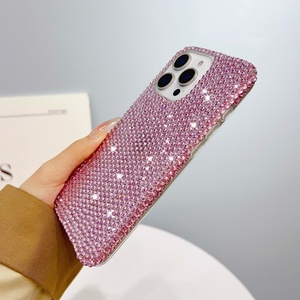 Chói Rhinestone điện thoại trường hợp bạc hồng đỏ Bling kiệt tác cuối cùng tuyên bố thời trang chống sốc điện thoại trường hợp đối với iPhone - Product Image 2