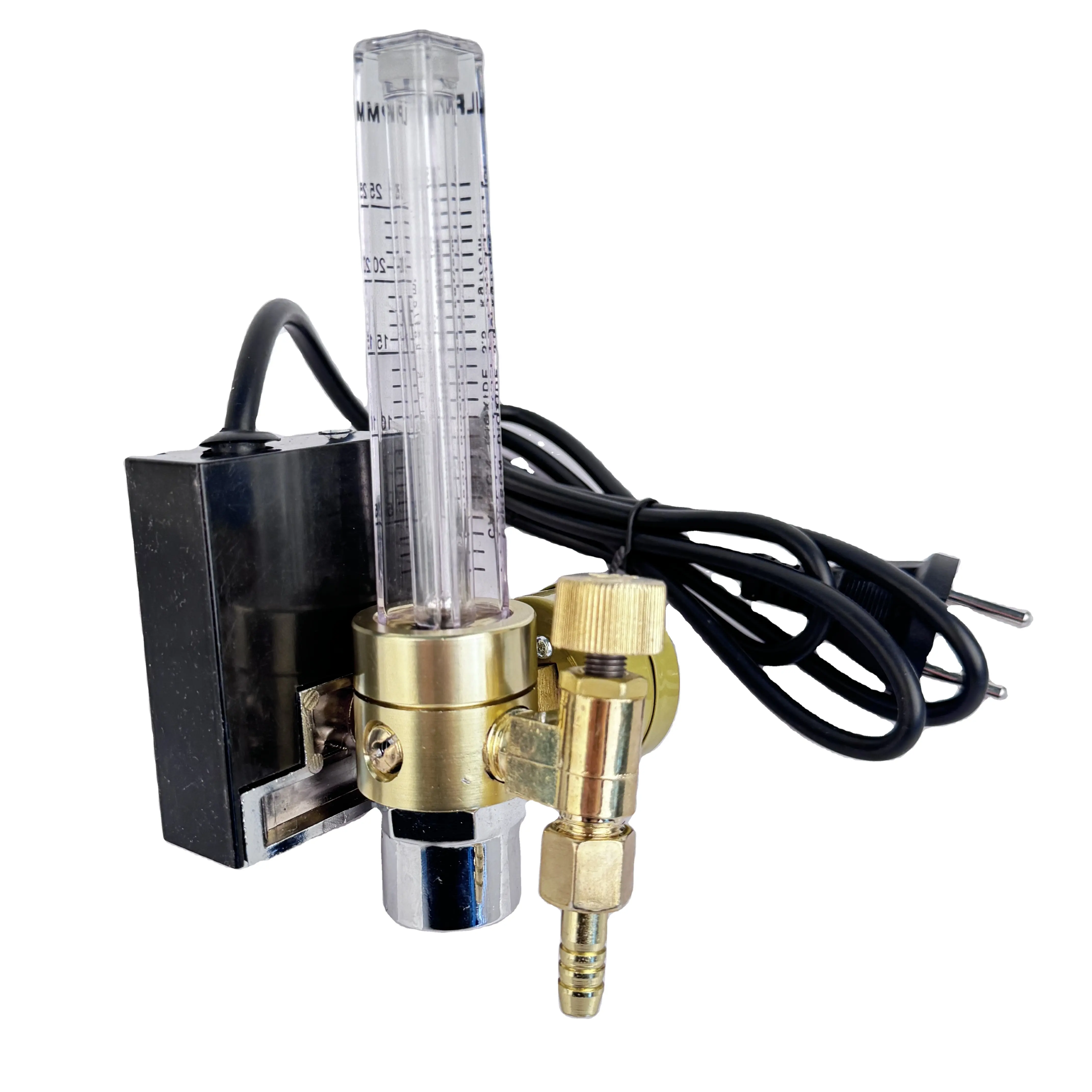 Regulador de gas CO2 de caudalímetro de cobre completo de buena calidad con control de válvula solenoide