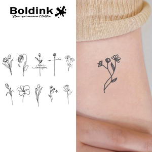 Autocollant de <span class=keywords><strong>tatouage</strong></span> semi-permanent imperméable pour <span class=keywords><strong>femme</strong></span>, motif floral esthétique personnalisé Boldink, pour poignet et avant-bras, sexy - Product Image 1