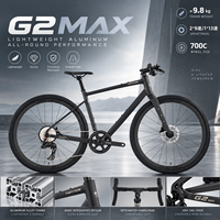 Sepeda Gravel Kota Hardtail Ringan 10.1KG dari Paduan Aluminium dengan Rem Cakram Hidrolik, Ban 700c, dan 18-Speed