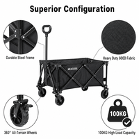 Carrito Plegable Negro para Camping, Jardín y Uso General con Mango Ajustable, Compatible con OEM y ODM