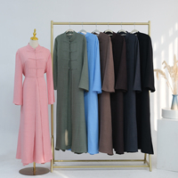Vente en Gros 2026 Ensemble Abaya Musulmane Pudique Deux Pièces : Abaya Extérieure et Robe Intérieure Vêtements pour Femmes Tenue Décontractée Musulmane de l'Aïd