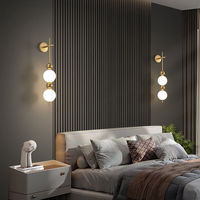 Applique murale minimaliste postmoderne créative lampe murale en forme de gourde dorée luxe salon chambre atmosphère lampes murales de chevet