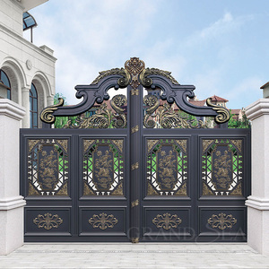 Portail de Jardin en Aluminium Coulé Doré pour Décoration Extérieure DJ0103-52 - Product Image 1