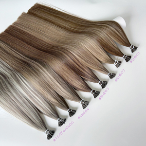 <span class=keywords><strong>Bronde</strong></span> tons chauds Caramel miel conseils Balayage couleur Micro anneau bâton I pointe Extensions de cheveux humains pré-collés Remy Type SDD - Product Image 4