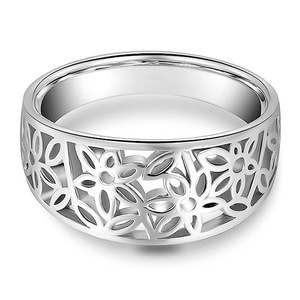 Trendy Floral Open <b>Adjustable</b> <b>Ring</b> Metallic Flower Petal Vintage Statement Finger <b>Ring</b> - Product Image 2