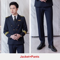 Uniformes de compagnie aérienne unisexes, costumes d'hôtesse de l'air, tenues de pilote, vêtements de travail pour capitaine