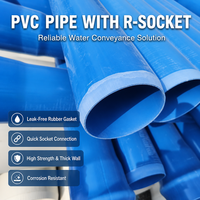 Viehzucht-Bewässerung ISO 9001 DN75 bis DN500 Blau Grün Grau Gummiring-Muffe Hochdruck Langlebiges PVC-Bewässerungsrohr