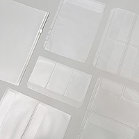 Pochette de rangement transparente A5 A6 A7 en PVC givré à 6 anneaux avec fermeture éclair pour enveloppes de budget et feuilles mobiles pour agenda de budget