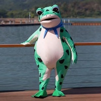 Costume gonflable de poupée de grenouille de dessin animé/costume de figure de dessin animé de grenouille costume gonflable de grenouille costume de poupée de crapaud couverture de tête en peluche
