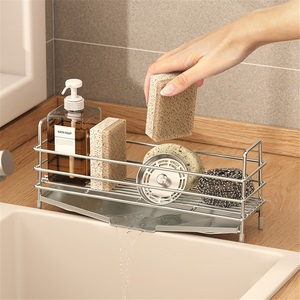 Modern 304 Stainless Steel Kitchen Rag <b>Rack</b> Sink Side Sponge Drain Dish <b>Rack</b> Waterproof Drying Towel Storage Countertop <b>Rack</b> - Product Image 4