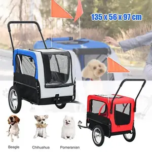 Low MOQ 2-in-1 Haustier Hund Fahrrad anhänger, Haustier Jogging Kinderwagen, Fahrrad Haustier Anhänger für kleine und große Hunde mit Universal rädern