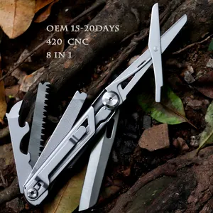 Coltello Multiuso Pieghevole con Logo Personalizzato, Lama in Acciaio Inox, Forbici, Coltello Svizzero Multifunzione per Caccia - Product Image 2
