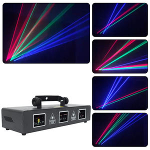 Lumière laser de scène rvb à tête unique longue spectacle de ligne laser rouge vert bleu à trois têtes pour DJ Disco Night Club - Product Image 2