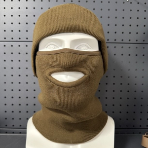 Cagoule thermique en tricot SFB104 Coyote Brown pour l'hiver, masque intégral et cache-cou pour moto et activités de plein air - Product Image 1