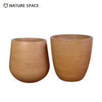Pot de fleurs classique en fibre de verre en forme de bol pour la décoration de jardin, léger, durable, pour l'extérieur, suspendu, avec finition sculptée à la main
