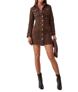 Personnalisé femmes Ins Style Slim Fit manches longues Sexy Midi longueur robe en <span class=keywords><strong>jean</strong></span> dames <span class=keywords><strong>jean</strong></span> jupes <span class=keywords><strong>français</strong></span> <span class=keywords><strong>jean</strong></span> jupe Robe <span class=keywords><strong>jean</strong></span> - Product Image 1