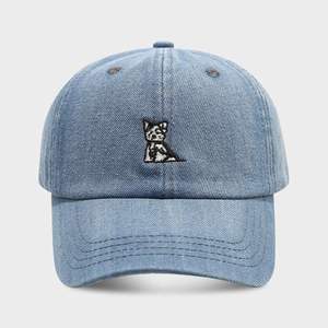 Gorras de Béisbol de Mezclilla Lavada de Moda de Verano para Hombres y Mujeres, Gorra Deportiva con Bordado de Cachorro de Dibujos Animados Retro Personalizada - Product Image 6