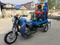 Foreuse de puits DTH robuste BDM-120 à deux roues, moteur diesel 22 CV, pompe à eau haute pression 220 V pour forage de 120 m de profondeur