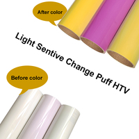 Htv Textil changement de couleur sensible à la lumière recyclable paquet moussant presse à chaud Flex Vinilo 3D Htv bouffée vinyle de transfert de chaleur