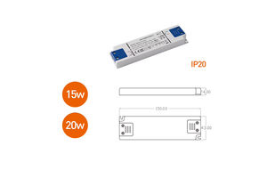 Driver LED DALI 15/20W 12V/24V à tension constante en plastique IP20 pour éclairage LED intérieur - Product Image 2