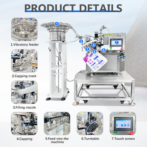 Machine de remplissage et de bouchage automatique rotative de liquides de bureau, machine d'emballage de liquides de café, de pâte de sésame, de sachets à bec verseur - Product Image 3