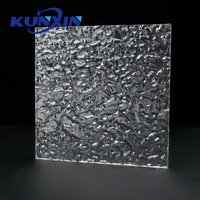 Plaque acrylique Kunxin 100 % vierge pour décoration intérieure, motif texturé transparent