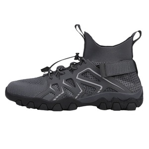 Bottes de randonnée pour hommes, respirantes, en mesh, à tige haute, chaussures de trekking d'extérieur, talon bas, design avec bande élastique - Product Image 5