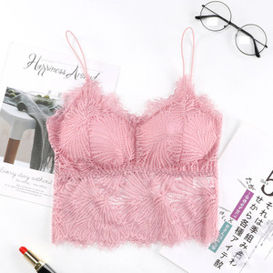 Almohadillas de flores de encaje de alta calidad para mujer, Bralettes extraíbles, sujetador acolchado deportivo sin costuras para niñas - Product Image 4