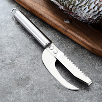 Couteau à écailles de poisson en acier inoxydable 3 en 1 couteau à découper/gratter/creuser couteau à Maw grattoir à écailles éplucheurs de dents de scie outil d'élimination des écailles de poisson