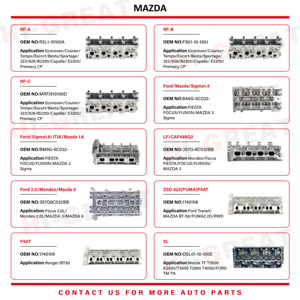 Ensemble de culasse de moteur diesel RF-CX <span class=keywords><strong>Comprex</strong></span> 2.0L D TD 908742 FS05-10-100J FS0610100A XX-SZ008S pour Mazda 626 RX-7 Pièces automobiles - Product Image 6