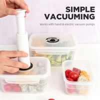 Ensemble de contenants de stockage hermétiques transparents en plastique de qualité alimentaire, boîte de conservation des aliments sous vide avec pompe manuelle