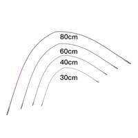Kit de 12 aiguilles à tricoter circulaires en oxyde d'aluminium de 8 cm, aiguilles à tricoter multi-tailles, outils de travail manuel pour le tricot DIY