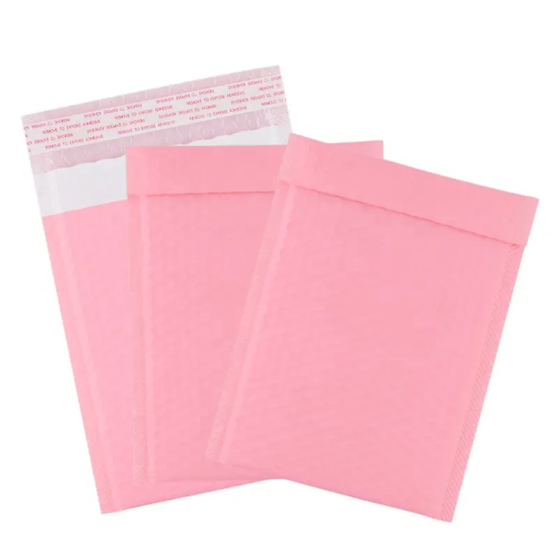 Recyclable padded bubble mailer bags courier poly custom pink mailer bags for clothes shipping plastic bag