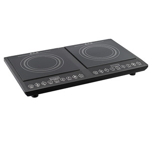 Table de cuisson électrique en acier inoxydable CE CB de haute qualité, double brûleur, cuisinière à induction 2000W, usage commercial, vapeur, ébullition, commande tactile - Product Image 2