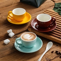 Ensemble de tasses à cappuccino et à latte en porcelaine de style européen 75 ml 150 ml 220 ml Tasse à café expresso pour compétition standard