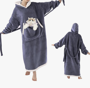 Venta caliente Sudadera con capucha de gran tamaño manta bata personalizable gato bolsa diseño regalo para amante de los gatos papás y mamás mujeres - Product Image 6