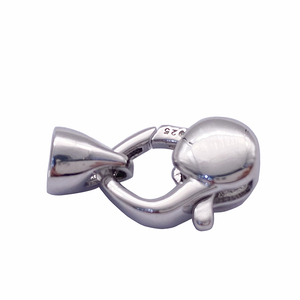 Bán Buôn Trang Sức Bạc Sterling Phụ Kiện Thời Trang Móc Cài Tôm Hùm Mũ Lưỡi Trai Đặt Để Làm Vòng Cổ Dây Da - Product Image 2